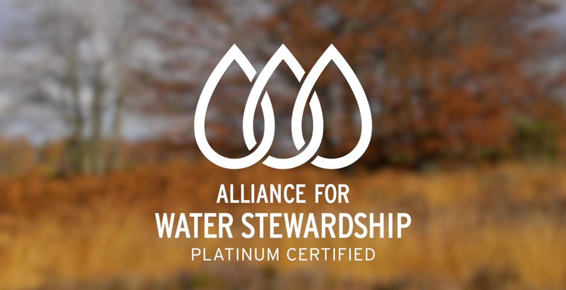 alliance for water stewardship platinum certified